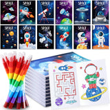 BenLouis 12 Outer Space Mini Coloring Books Kids with 12 Stacking