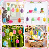 16 Pcs Easter Decorations Eggs Hanging Ornaments Paper