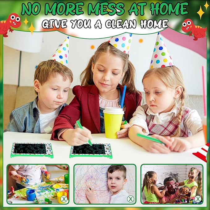 12 Pack Dinosaur Party Favors Mini LCD Writing Tablet for Kids 4.6