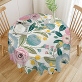 JanJCurt Spring Floral Tablecloth, Boho Blue Blossom Wildflowers Girly