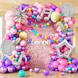 133pcs Pink and Purple Balloon Arch Kit, Light Pink Hot Pink Purple