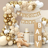Boho Baby Shower Decorations 97Pcs Burlap Grain Baby Boxes Nude and