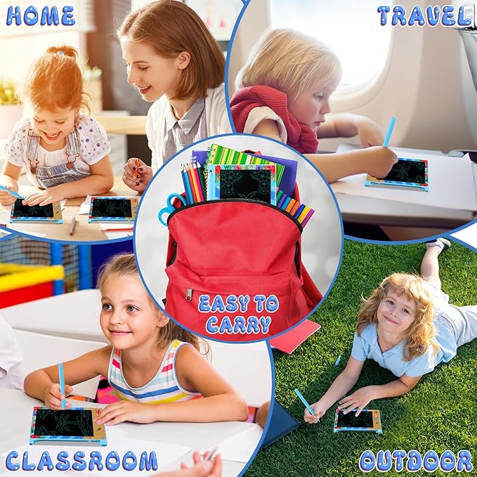 12 Pack Hawaiian Luau Party Favors Mini LCD Writing Tablet 4.6 Inch