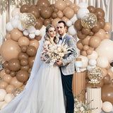 Ouddy Life 157 Pcs Brown Balloons Garland Arch Kit, Beige Nude