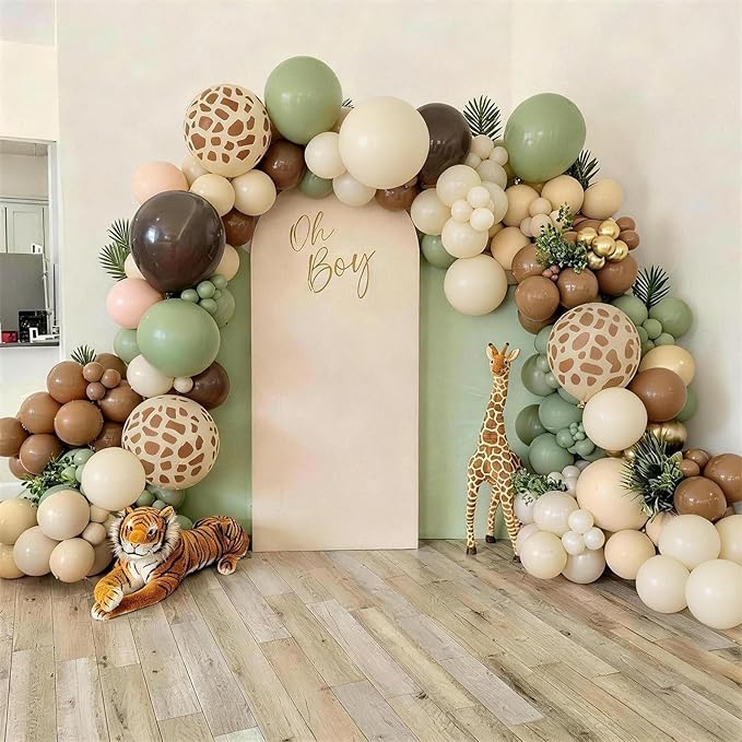 Sage Green and Brown Balloons, 12inch Safari Olive Green Beige Brown