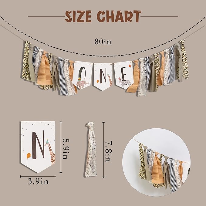 Animal High Chair Banner Jungle Safari High Chair Banner for Baby