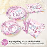 96Pcs Mermaid 5th Birthday Party Supplies Dive Into Five Party