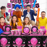 Basketball Party Decorations, 142Pcs Pink Basketball Birthday Party
