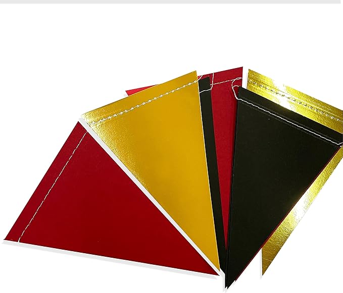 30 Ft Red Black and Gold Party Decorations Hanging Paper Triangle