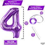 KatchOn, Giant Purple 4 Balloon Number - 40 Inch | Purple Number 4