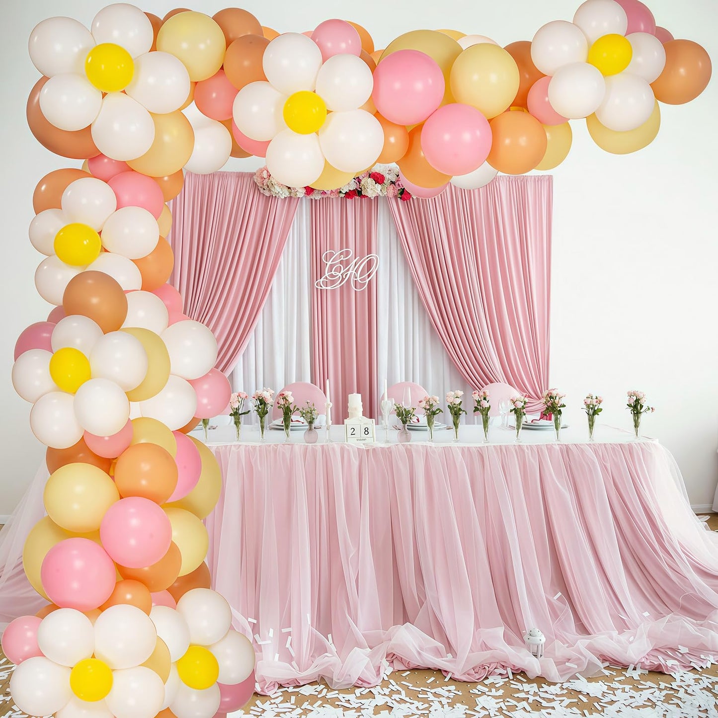 Daisy Flower Balloon Garland Arch Kit 137 pcs Groovy Flower Foil