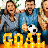 4 Pcs Soccer Party Decorations Goal LED Lights Sign Soccer Football