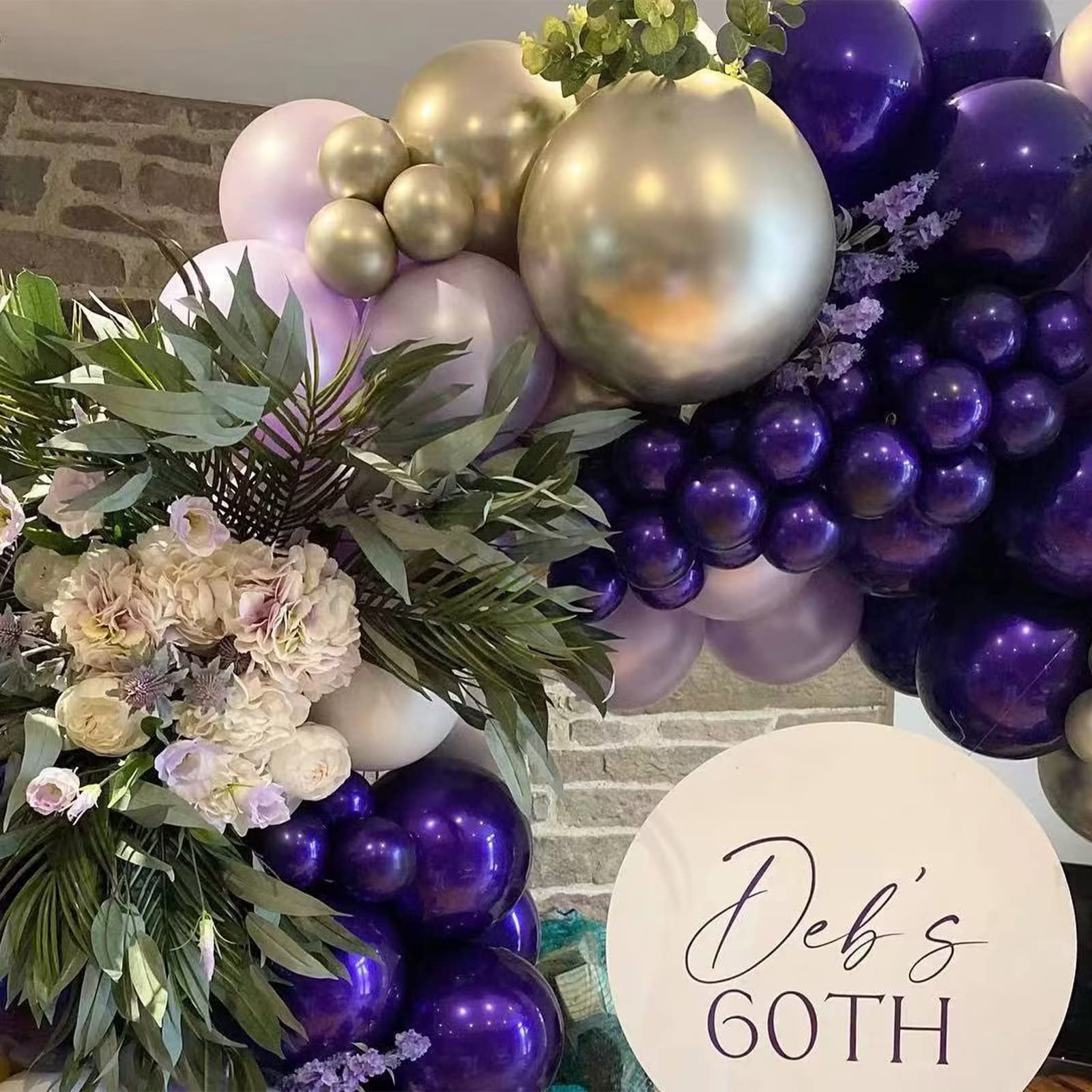 100pcs Metallic Pink Purple Balloon Garland Kit, Metallic Purple