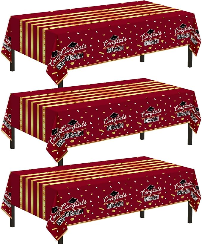 Childom 3 Pack Graduation Tablecloth,Graduation Decorations Class of #