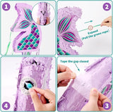 Foldable Mermaid Piñata Pull String Mermaid Birthday Party Supplies
