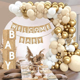 Boho Baby Shower Decorations 97Pcs Burlap Grain Baby Boxes Nude and