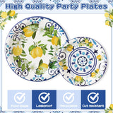 G1ngtar 96Pcs Capri Lemon Blue Tiles Yellow Lemon Summer Citrus Fruit