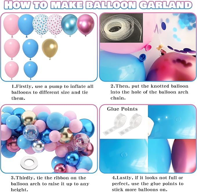 92Pcs Gender Reveal Decorations and Baby Box with Letters Set Boy or