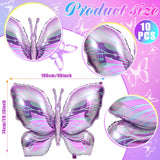 NOVWANG Butterfly Balloons - 10 Pcs 40 Inch Purple Pink Foil Mylar