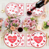 Valentine's Day Party Supplies Tableware Set Red Heart Love
