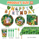 146Pcs Jungle Wild Animal Plates and Napkins Jungle Safari Party