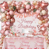 Rose Gold Birthday Decorations Rose Gold Pink Nude Balloons Happy