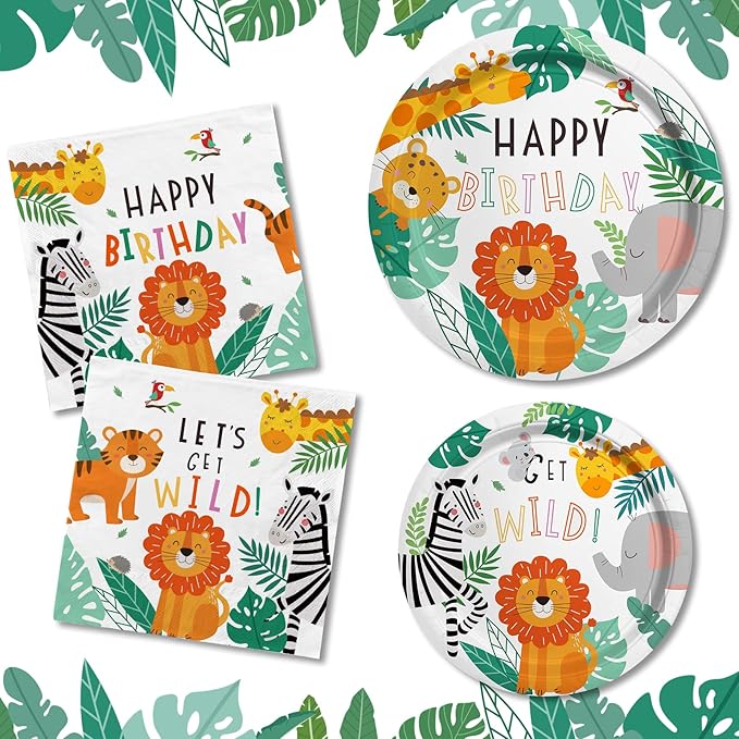 Safari Birthday Party Supplies Jungle Disposable Paper Plates