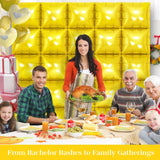 Gold Square Foil Balloons 25 Pcs Metallic Gold Balloons Wall Backdrop