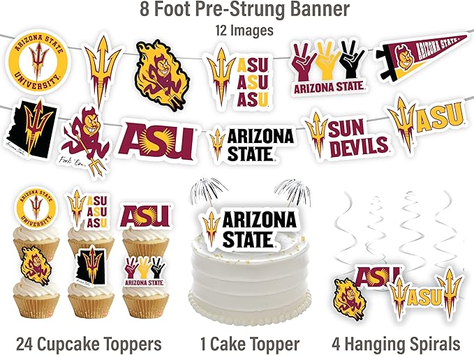 Arizona State Party Supplies for Football, Birthday Gift, Graduation