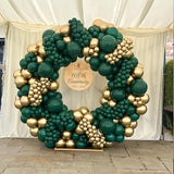 Green and Gold Balloons Arch Garland Kit, 134pcs Metallic Gold and