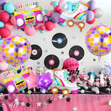8 PCS Disco Balloons Radio Boombox Roller Skate Balloons for 80s 90s