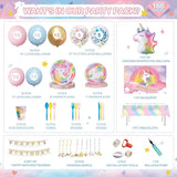 Unicorn Birthday Decorations for Girls Unicorn Party Supplies Kit