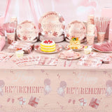 452 Pcs Retirement Party Decorations for Women Rose Gold Happy