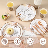 Dandat 350 Pcs Baby Shower Plates Set Baby Shower Party Supplies