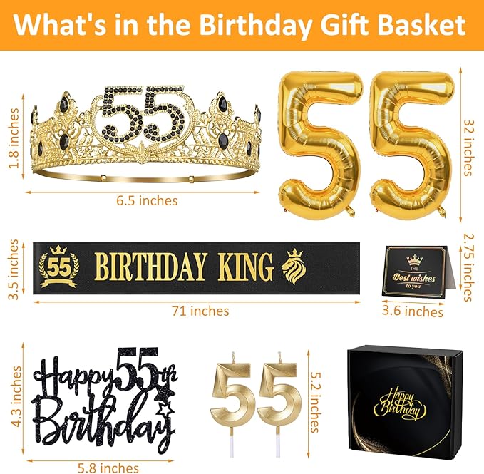 55th Birthday Gifts for Men 55th Birthday Decorations for Men Party