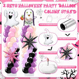 2 Sets Pink Purple Halloween Balloon Column Stand Kit Purple Pink