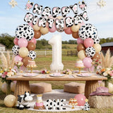 1st Birthday Decorations for Girls, 40 Inch Cream Number 1 Balloon,