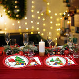 96 Pcs Christmas Party Supplies Paper Plates Napkins Merry Christmas