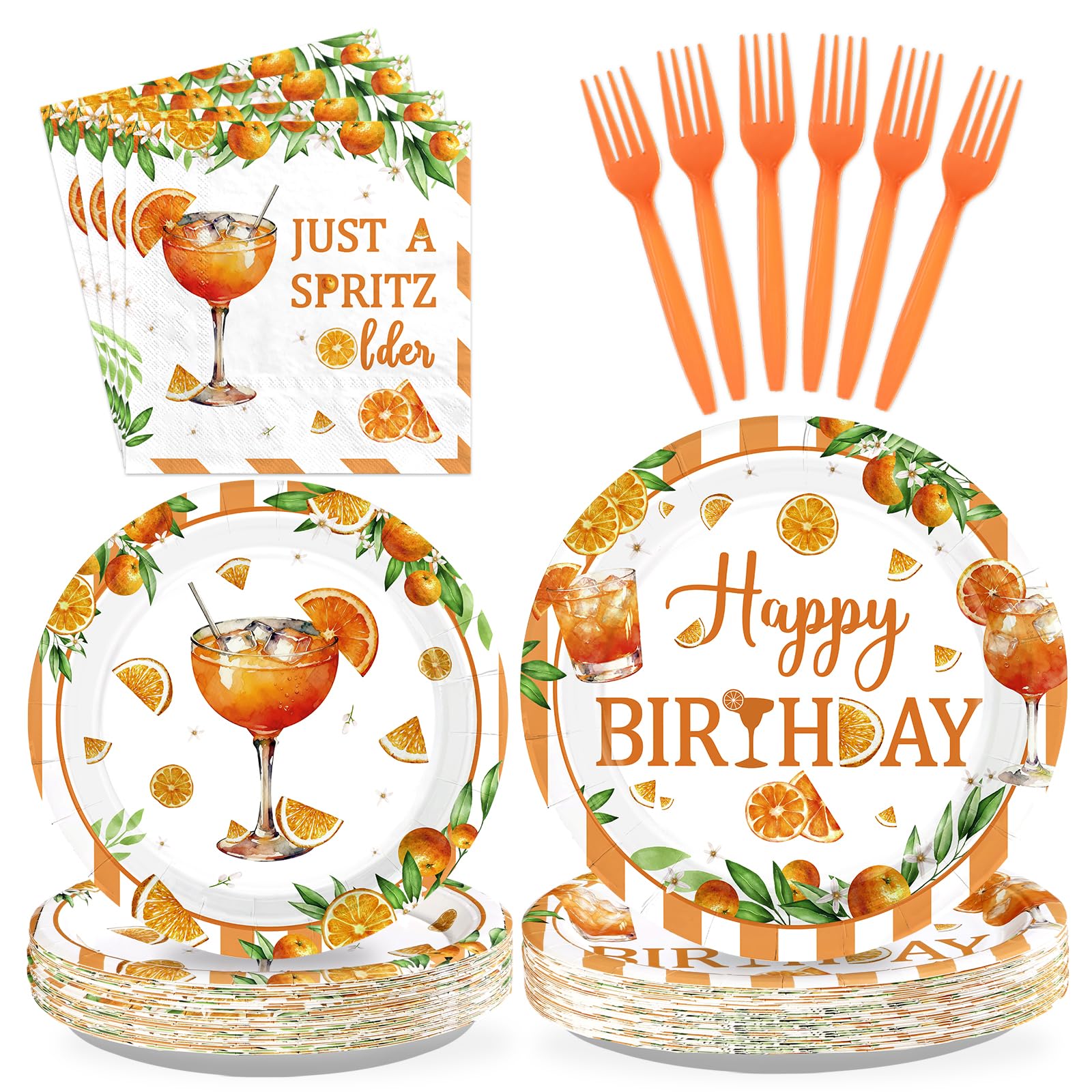 Greencian 96 Pcs Spritz Birthday Party Decorations Just a Spritz Older