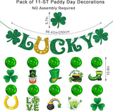 St Patrick's Day Decorations Kit with Banner 10 Hanging Swirls NO