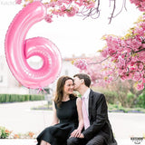 KatchOn, Giant Light Pink Number 6 Balloon - 40 Inch | 6 Balloon