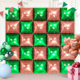 Green and Brown Square Foil Balloons 25 Pcs Metallic Green and Brown