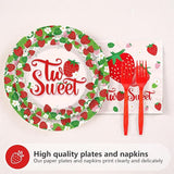 96Pcs Strawberry 2nd Birthday Decorations for Girls Berry Second