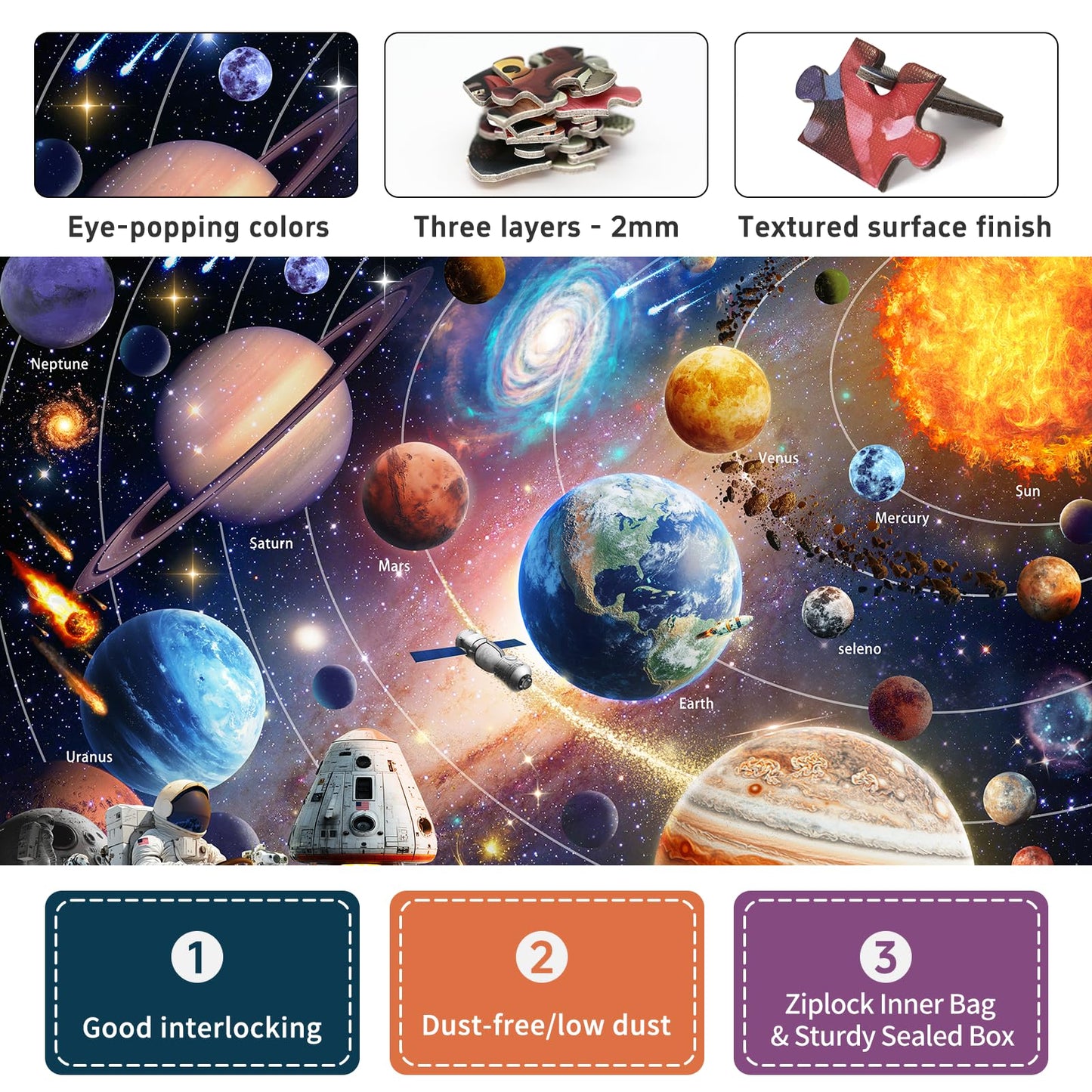 1000-Piece Space Explorer Puzzle: Glow-in-The-Dark Astronaut