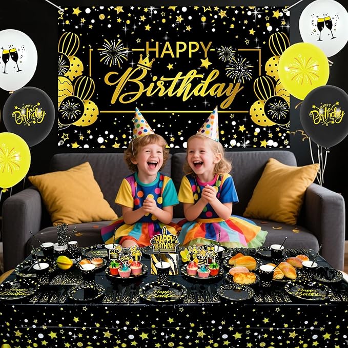 Black Gold Birthday Party Decorations Black and Gold Party Supplies