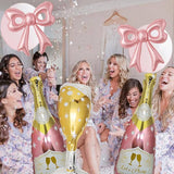 91 Pcs Rose Gold Balloons Huge Explosion Star Balloons Champagne