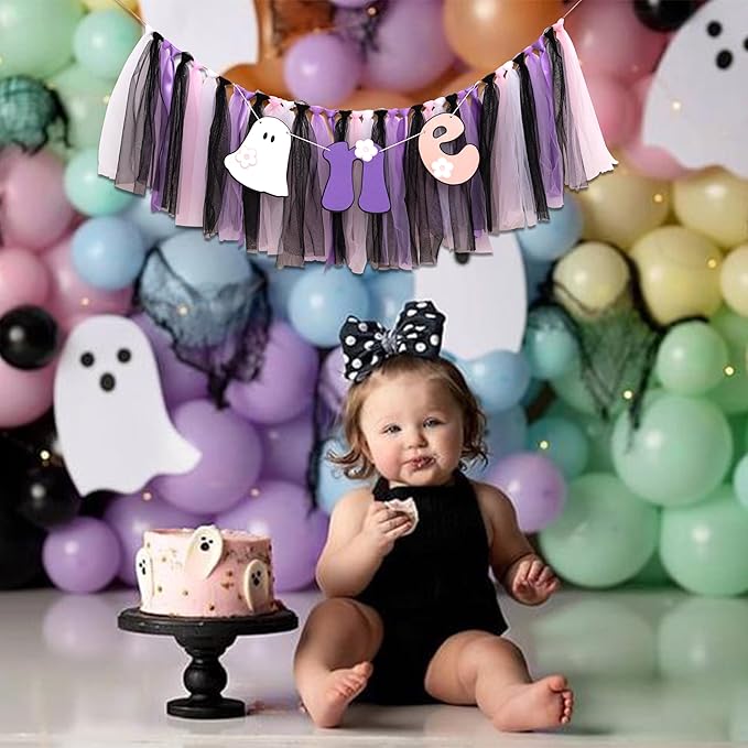 Halloween Spooky One Birthday High Chair Banner Spooky Baby First