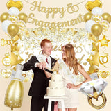 Gold Engagement Party Decorations for Couple Just Engaged Backdrop