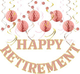 Retirement Party Decorations Kit for Women 17 Piece Elegant Rose