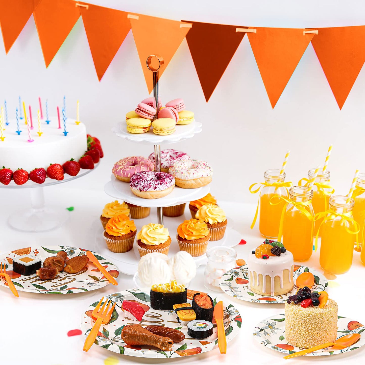 300 Pcs Little Cutie Baby Shower Paper Plates Napkins Party Supplies